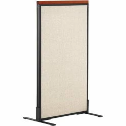Interion By Global Industrial Interion® Deluxe Freestanding Office Partition Panel, 24-1/4"W x 43-1/2"H, Tan
