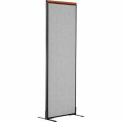 Interion By Global Industrial Interion® Deluxe Freestanding Office Partition Panel, 24-1/4"W x 97-1/2"H, Gray