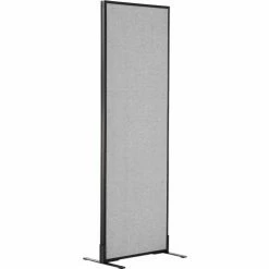 Interion By Global Industrial Interion® Freestanding Office Partition Panel, 24-1/4"W x 96"H, Gray