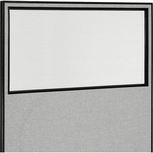 Interion By Global Industrial Interion® Office Partition Panel with Partial Window, 60-1/4"W x 72"H, Gray - Image 3