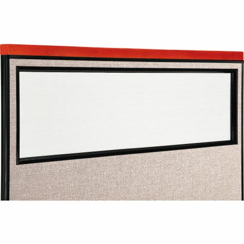 Interion By Global Industrial Interion® Deluxe Office Partition Panel with Partial Window, 60-1/4"W x 61-1/2"H, Tan - Image 3