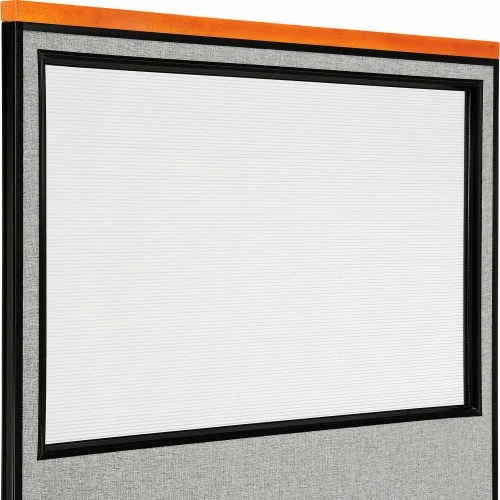 Interion By Global Industrial Interion® Deluxe Office Partition Panel with Partial Window, 48-1/4"W x 73-1/2"H, Gray - Image 3