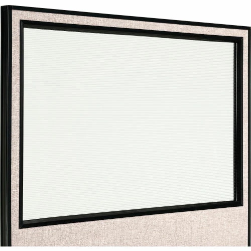 Interion By Global Industrial Interion® Freestanding Office Partition Panel with Partial Window, 48-1/4"W x 72"H, Tan - Image 3