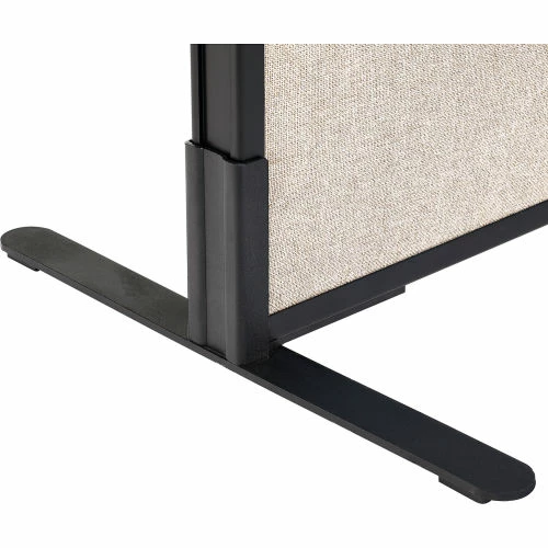 Interion By Global Industrial Interion® Freestanding Office Partition Panel with Partial Window, 48-1/4"W x 72"H, Tan - Image 4