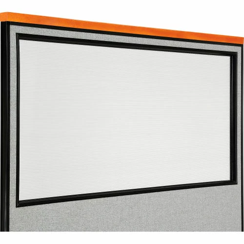 Interion By Global Industrial Interion® Deluxe Freestanding Office Partition Panel w/Partial Window 60-1/4"W x 73-1/2"H Gray - Image 3