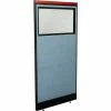 Interion By Global Industrial Interion® Deluxe Office Partition Panel w/Partial Window & Raceway 36-1/4"W x 77-1/2"H Blue
