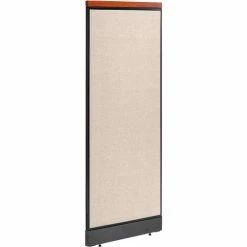 Interion By Global Industrial Interion® Deluxe Non-Electric Office Partition Panel with Raceway, 24-1/4"W x 65-1/2"H, Tan