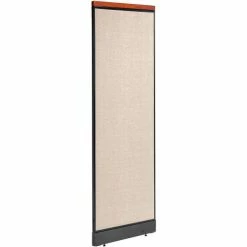 Interion By Global Industrial Interion® Deluxe Non-Electric Office Partition Panel with Raceway, 24-1/4"W x 77-1/2"H, Tan