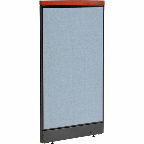 Interion By Global Industrial Interion® Deluxe Office Partition Panel with Pass Thru Cable, 24-1/4"W x 47-1/2"H, Blue