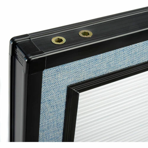 Interion By Global Industrial Interion® Mobile Office Partition Panel with Partial Window, 48-1/4"W x 63"H, Blue - Image 6