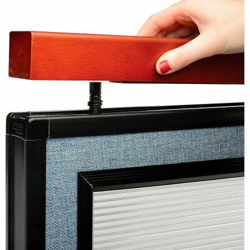 Interion By Global Industrial Interion® Mobile Deluxe Office Partition Panel with Partial Window, 36-1/4"W x 76-1/2"H, Blue - Image 4