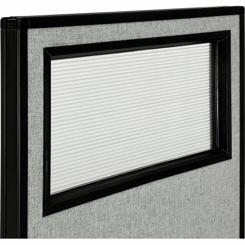 Interion By Global Industrial Interion® Mobile Office Partition Panel with Partial Window, 60-1/4"W x 99"H, Gray - Image 4