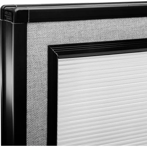 Interion By Global Industrial Interion® Office Partition Panel with Partial Window & Raceway, 36-1/4"W x 64"H, Gray - Image 2