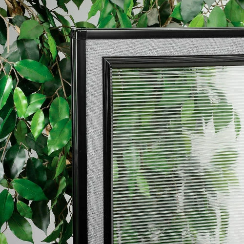 Interion By Global Industrial Interion® Office Partition Panel with Partial Window & Raceway, 36-1/4"W x 64"H, Gray - Image 5