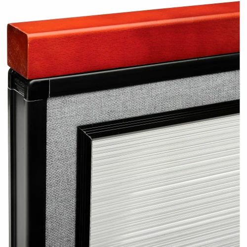 Interion By Global Industrial Interion® Deluxe Freestanding Office Partition Panel w/Partial Window 60-1/4"W x 73-1/2"H Gray - Image 8