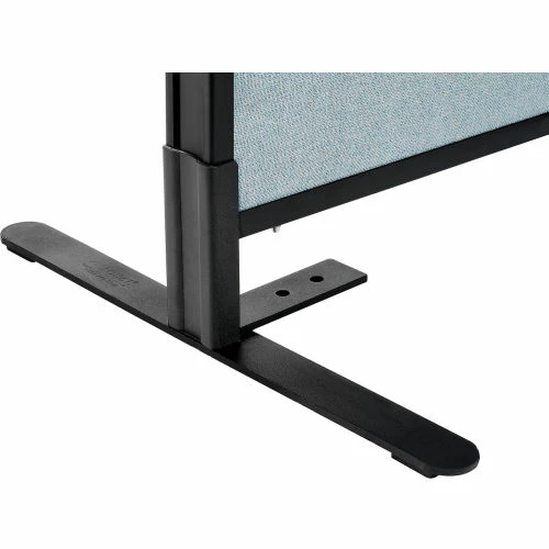 Interion By Global Industrial Interion® Freestanding Office Partition Panel with Partial Window, 36-1/4"W x 42"H, Blue - Image 5