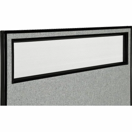 Interion By Global Industrial Interion® Freestanding Office Partition Panel with Partial Window, 48-1/4"W x 42"H, Gray - Image 3