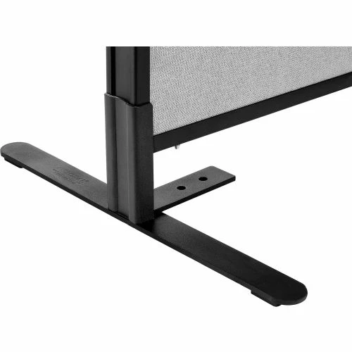 Interion By Global Industrial Interion® Freestanding Office Partition Panel with Partial Window, 48-1/4"W x 42"H, Gray - Image 5
