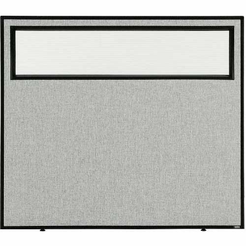 Interion By Global Industrial Interion® Office Partition Panel with Partial Window, 48-1/4"W x 42"H, Gray - Image 2