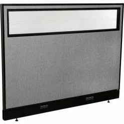 Interion By Global Industrial Interion® Electric Office Partition Panel with Partial Window, 60-1/4"W x 46"H, Gray