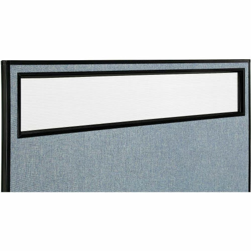 Interion By Global Industrial Interion® Freestanding Office Partition Panel with Partial Window, 60-1/4"W x 42"H, Blue - Image 3