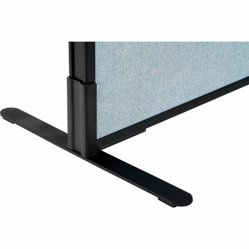 Interion By Global Industrial Interion® Freestanding Office Partition Panel with Partial Window, 60-1/4"W x 42"H, Blue - Image 4