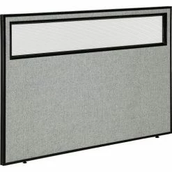 Interion By Global Industrial Interion® Office Partition Panel With Partial Window, 60-1/4"W x 42"H, Gray