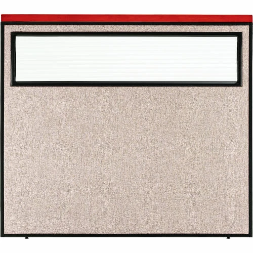 Interion By Global Industrial Interion® Deluxe Office Partition Panel with Partial Window, 48-1/4"W x 43-1/2"H, Tan - Image 2
