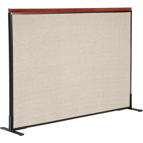 Interion By Global Industrial Interion® Deluxe Freestanding Office Partition Panel, 60-1/4"W x 43-1/2"H, Tan