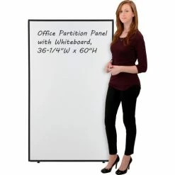 Interion By Global Industrial Interion® Office Partition Panel with Whiteboard, 36-1/4"W x 60"H