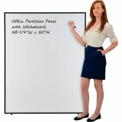 Interion By Global Industrial Interion® Office Partition Panel with Whiteboard, 48-1/4"W x 60"H