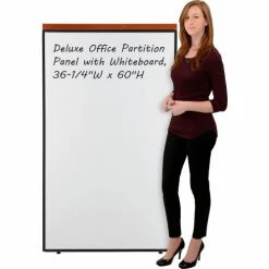 Interion By Global Industrial Interion® Deluxe Office Partition Panel with Whiteboard, 36-1/4"W x 61-1/2"H
