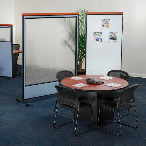 Interion By Global Industrial Interion® Deluxe Mobile Office Partition Panel with 2-Sided Whiteboard, 48-1/4"W x 65"H - Image 6