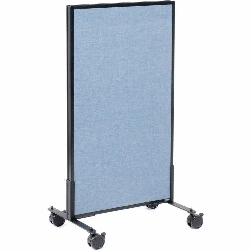 Interion By Global Industrial Interion® Mobile Office Partition Panel, 24-1/4"W x 45"H, Blue