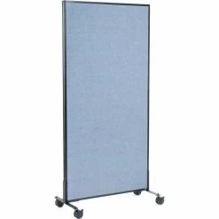Interion By Global Industrial Interion® Mobile Office Partition Panel, 36-1/4"W x 75"H, Blue