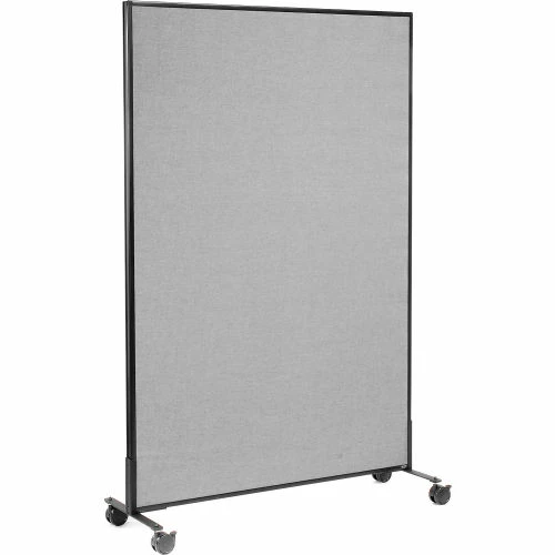 Interion By Global Industrial Interion® Mobile Office Partition Panel, 48-1/4"W x 75"H, Gray