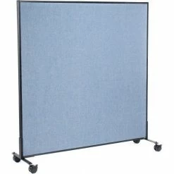 Interion By Global Industrial Interion® Mobile Office Partition Panel, 60-1/4"W x 63"H, Blue