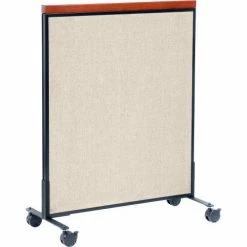 Interion By Global Industrial Interion® Mobile Deluxe Office Partition Panel, 36-1/4"W x 46-1/2"H, Tan