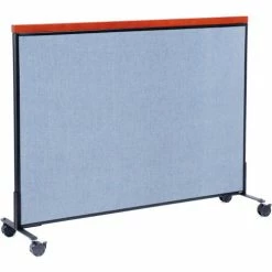 Interion By Global Industrial Interion® Mobile Deluxe Office Partition Panel, 60-1/4"W x 46-1/2"H, Blue