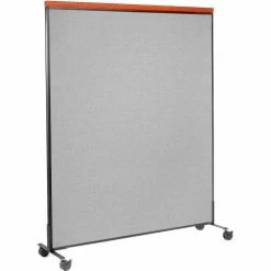 Interion By Global Industrial Interion® Mobile Deluxe Office Partition Panel, 60-1/4"W x 76-1/2"H, Gray