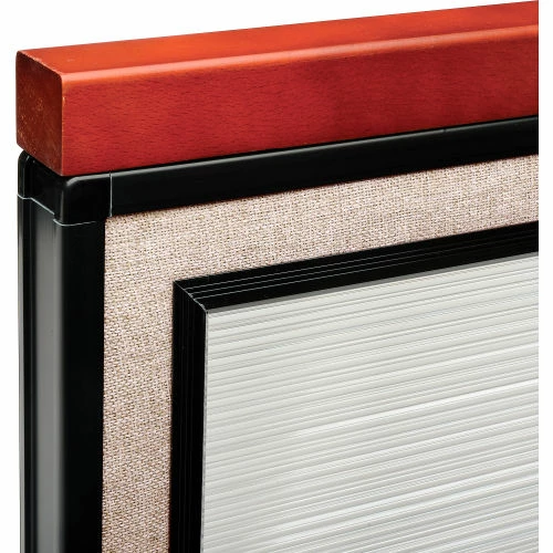 Interion By Global Industrial Interion® Mobile Deluxe Office Partition Panel with Partial Window, 60-1/4"W x 46-1/2"H, Tan - Image 4