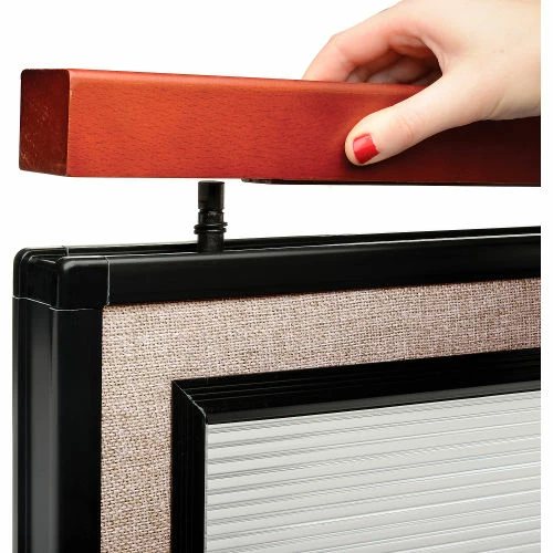 Interion By Global Industrial Interion® Mobile Deluxe Office Partition Panel with Partial Window, 60-1/4"W x 46-1/2"H, Tan - Image 5