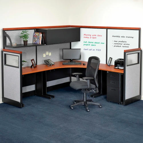 Interion By Global Industrial Interion® Deluxe Office Partition Panel with Whiteboard and Raceway, 36-1/4"W x 65-1/2"H - Image 7