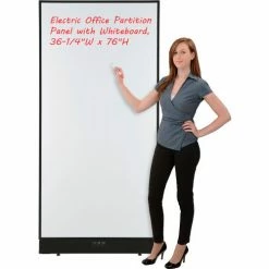 Interion By Global Industrial Interion® Electric Office Partition Panel with Whiteboard, 36-1/4"W x 76"H