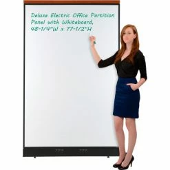 Interion By Global Industrial Interion® Deluxe Electric Office Partition Panel with Whiteboard, 48-1/4"W x 77-1/2"H