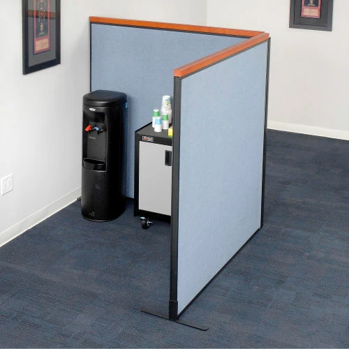 Interion By Global Industrial Interion® Deluxe Freestanding 2-Panel Corner Room Divider, 36-1/4"W x 73-1/2"H Panels, Blue - Image 3