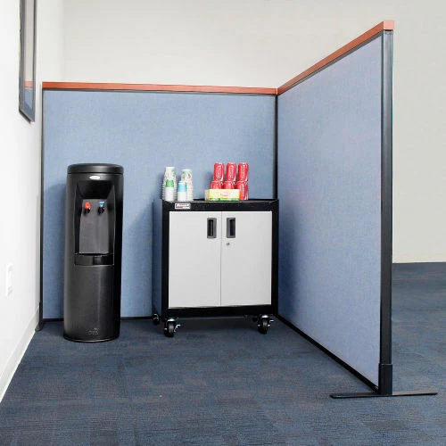 Interion By Global Industrial Interion® Deluxe Freestanding 2-Panel Corner Room Divider, 36-1/4"W x 73-1/2"H Panels, Blue - Image 4