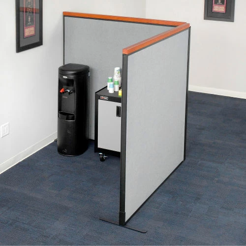 Interion By Global Industrial Interion® Deluxe Freestanding 2-Panel Corner Room Divider, 48-1/4"W x 73-1/2"H Panels, Gray - Image 3