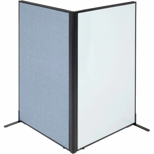 Interion By Global Industrial Interion® Freestanding 2-Panel Corner Room Divider with Whiteboard, 36-1/4"W x 60"H, Blue - Image 3