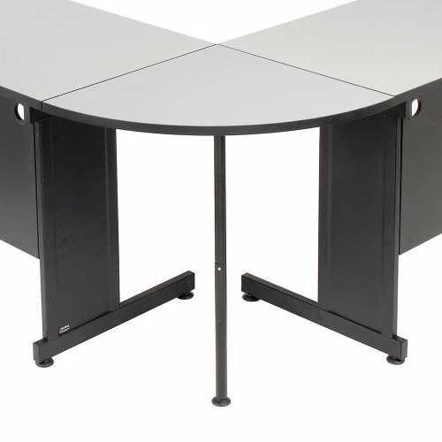 Interion By Global Industrial Interion® Rounded Corner Tabletop with Support Post, 24" Radius, Gray - Image 4